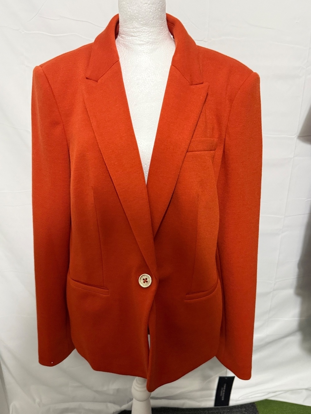 Tommy Hilfiger Women's Orange Blazer Size 16 with Elbow Patches